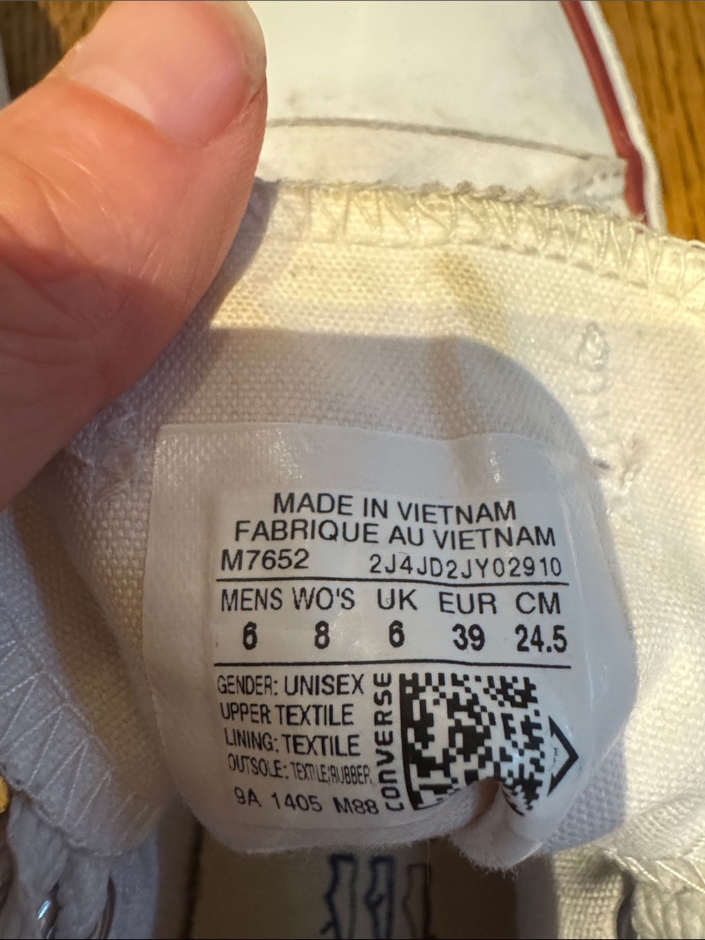Converse Chuck Taylor All Star White Low Top Canvas Sneakers Women’s 8 Men’s 6 - Picture 10 of 11